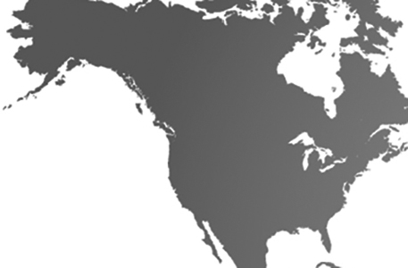 Gray Map of North America