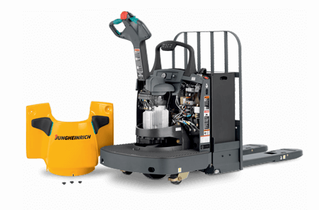 Jungheinrich Forklift with its Interior Mechanisms Exposed