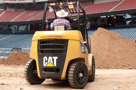 Cat lift truck at rodeo