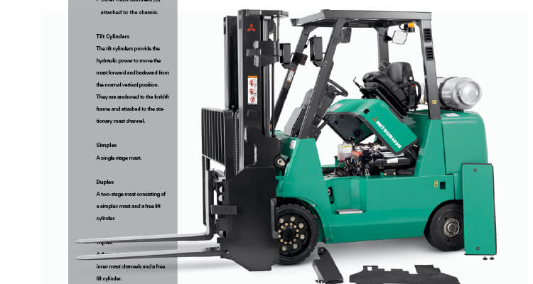 man riding forklift