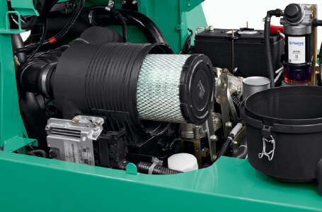 Internal engine of a Mitsubishi forklift truck