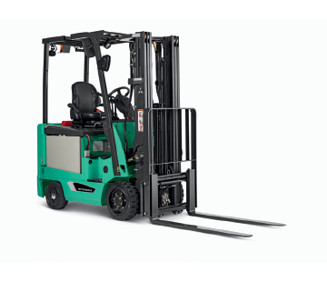 Profile View of a Mitusbishi Small Electric Cushion Forklift