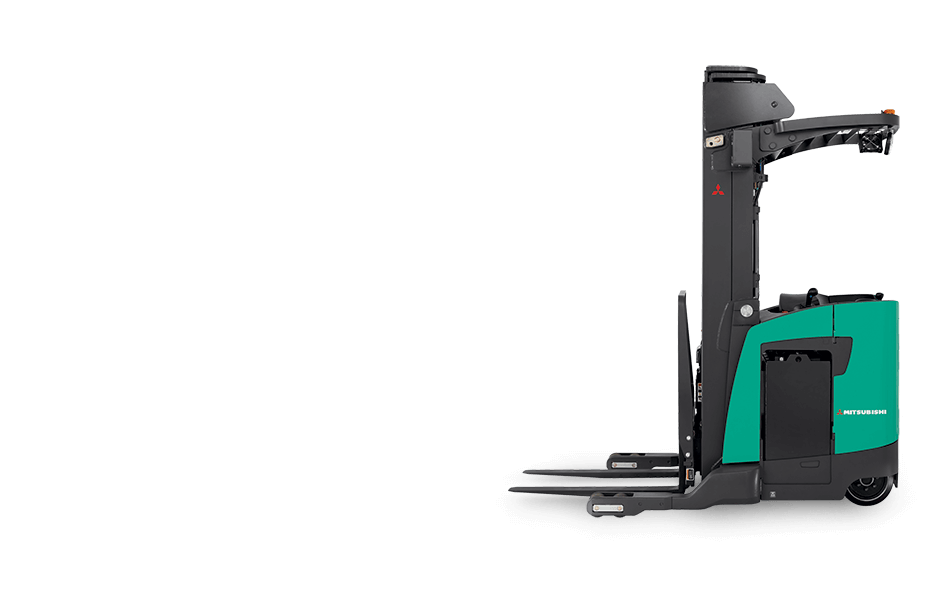 Side view of Mitsubishi pantograph reach truck