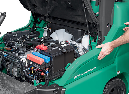 Operator driving Mitsubishi FGC35K