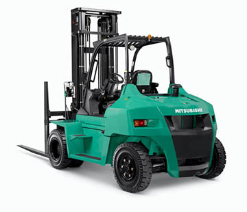 Profile View of a Mitsubishi FD70NM Forklift