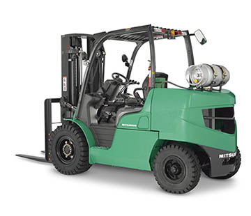 Profile View of a Mitsubishi FG40NM Forklift