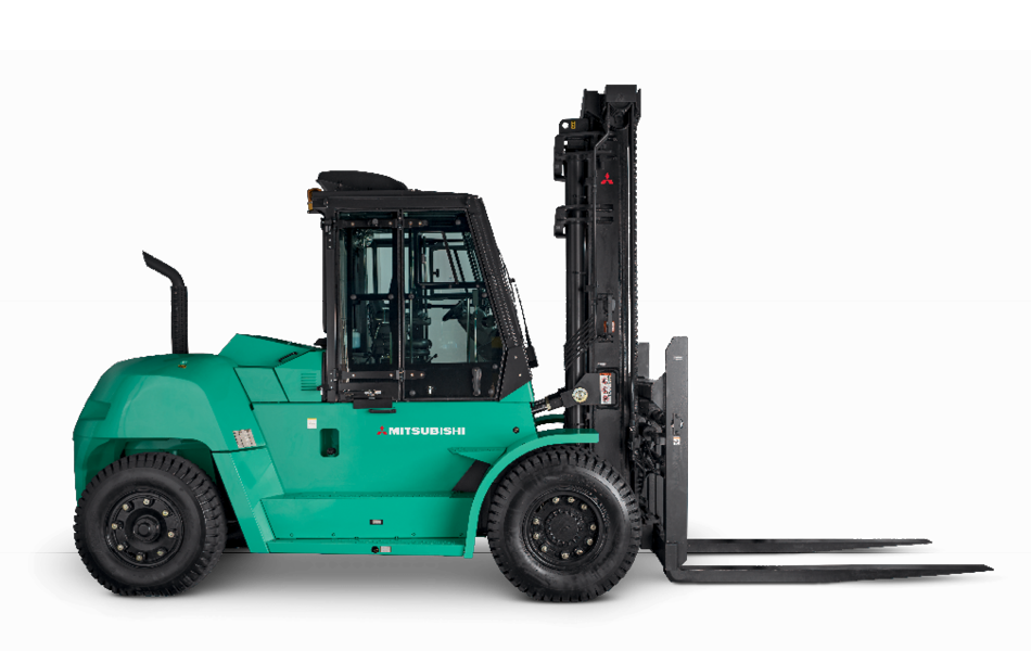 Profile View of a Mitsubishi FD100N-FD160AN Heavy Duty Forklift