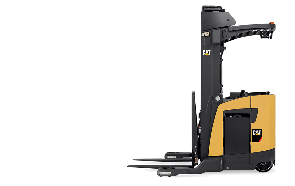 Side view of Cat pantograph reach truck