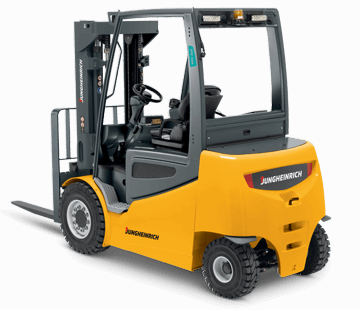 Back View of a Jungheinrich 4-Wheel Electric Pneumatic Forklift