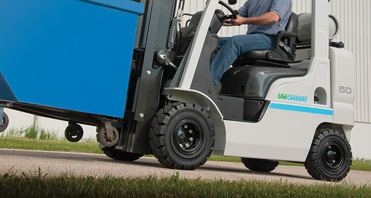 unicarriers forklift tires going uphill